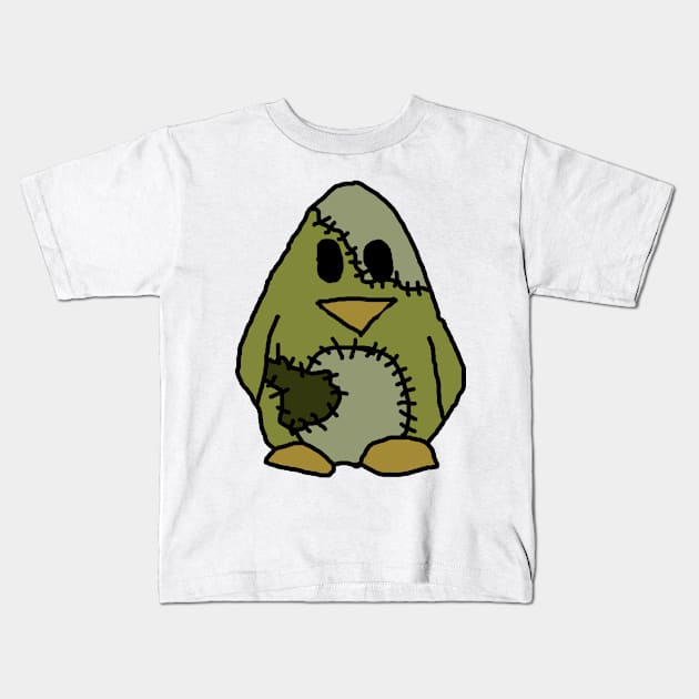 Frankenstein's Penguin Kids T-Shirt by molliekbarbe